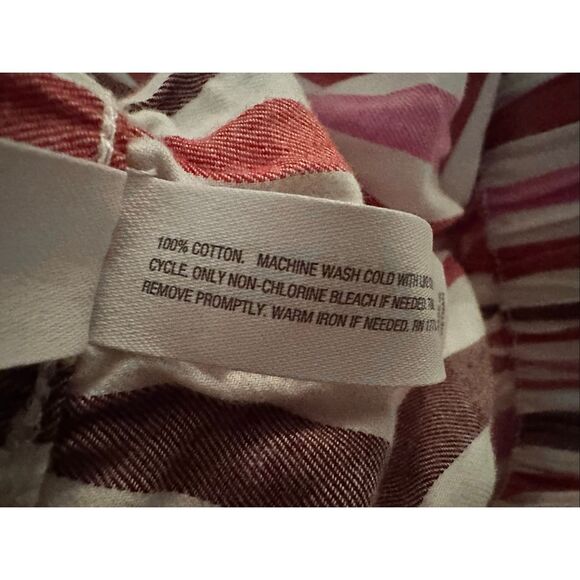 Auden Pink and White Stripe Cotton Sleep Shorts With Pockets Size Small - Picture 6 of 6